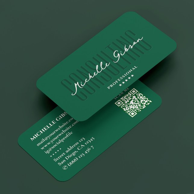 Minimal Consulting Professional Hunter Green Business Card (Minimal Consulting Professional Hunter Green Business Card
)