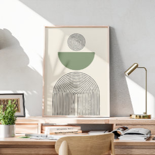 Minimal contemporary art with geometric arch poster
