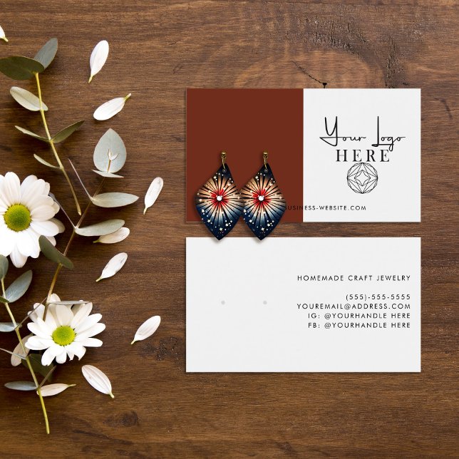 Minimal Copper Red White Logo Earring Display (Creator Uploaded)