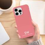 Minimal Coral Pink Modern Initial Monogram Case-Mate iPhone 14 Case<br><div class="desc">Minimal Coral Pink Modern Initial Monogram iPhone Case</div>