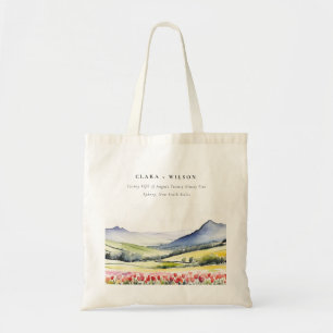 Minimal Country Spring Floral Landscape Wedding In Tote Bag