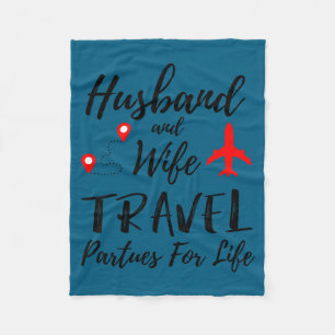 Minimal Couple Matching Husband Wife Travel Fleece Blanket