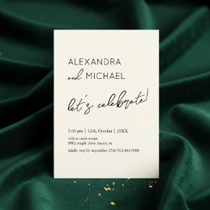 Minimal Cream Elegant Engagement Typography Invitation