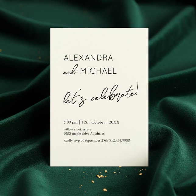 Minimal Cream Elegant Engagement Typography Invitation (A refined minimalist engagement invitation design featuring elegant typography)