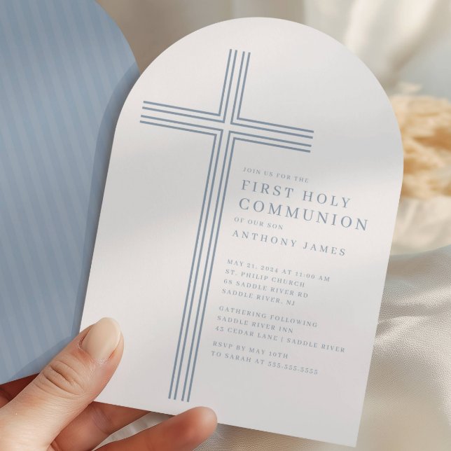 Minimal Cross Holy Communion Invitation (Creator Uploaded)