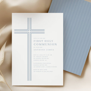 Minimal Cross Holy Communion Invitation