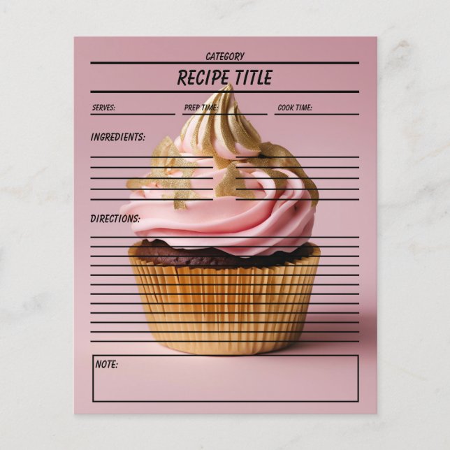 Minimal Cupcake Recipe Book Template (Front)