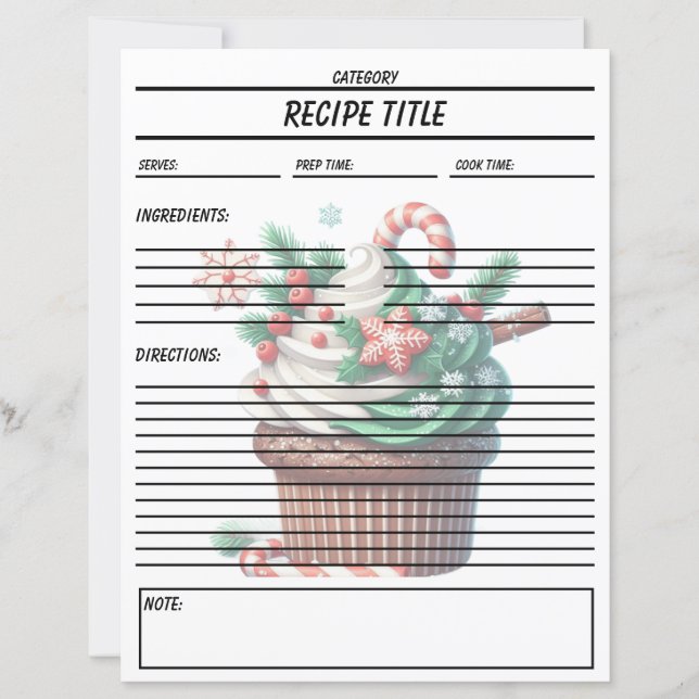 Minimal Cupcake Recipe Book Template (Front)