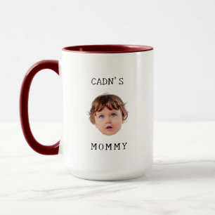 Minimal Custom Baby Face for Mummy Birthday Gifts  Mug