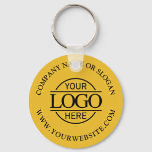 Minimal Custom Busines Logo Promotional Yellow Key Ring