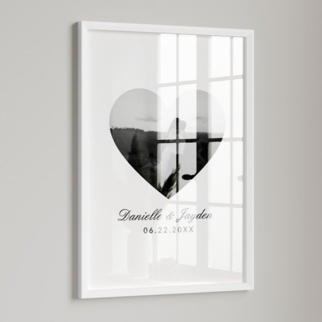 Minimal Custom Heart Photo Couples Poster (Creator Uploaded)
