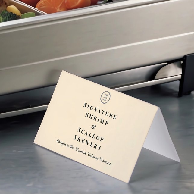 Minimal Custom Logo Branded Buffet Dish Label (Creator Uploaded)