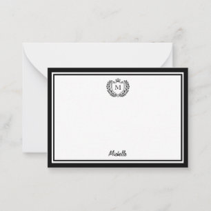 Minimal Custom Monogram Name Royal Crest Emblem    Card