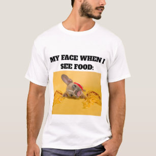 Minimal Custom My Face When I See Food Add Photo T-Shirt