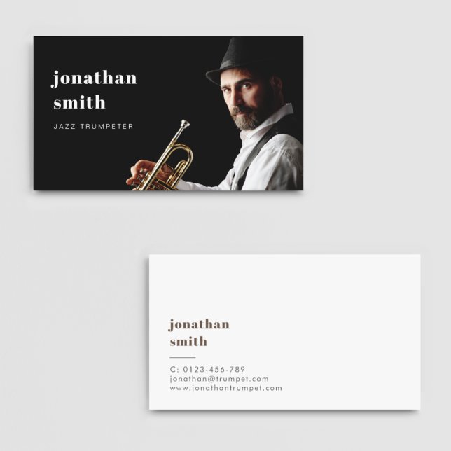 Minimal Custom Photo Professional Musician Modern Business Card (Creator Uploaded)