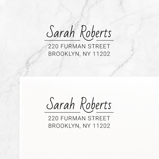Minimal Custom Return Address 03 . Self-inking Stamp (Simple, modern script font with fine line typography self-inking return address stamp.)