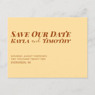 Minimal Custom Save The Date Wedding Postcard