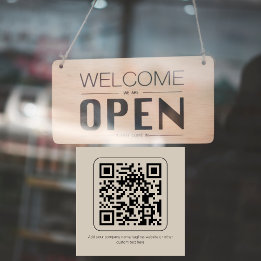 Minimal Custom Text Pastel Creamy Vanilla QR Code