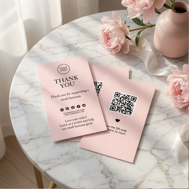 Minimal Custom Thank You Insert Card with QR Code  (Creator Uploaded)
