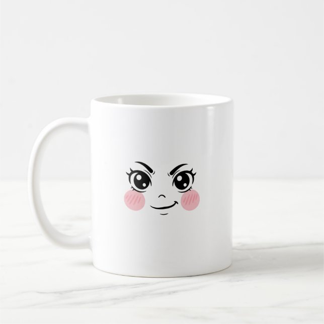 Minimal Cute Anime Face Mug (Left)