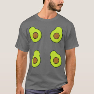 Minimal Cute Avocado Icon on Green T-Shirt