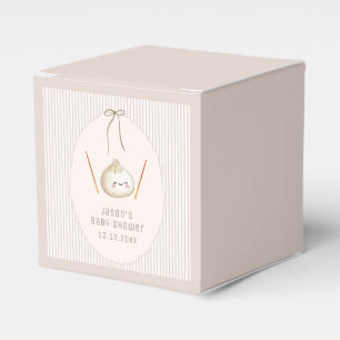 Minimal Cute Boy Bow Asian Dumpling Baby Shower  Favour Box