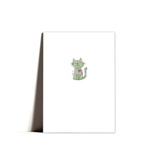 Minimal Cute Cat Valentines Day Card