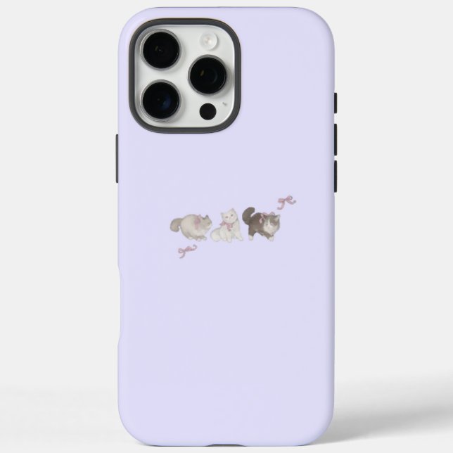 Minimal Cute Cats Sky Blue Phone Case (Back)