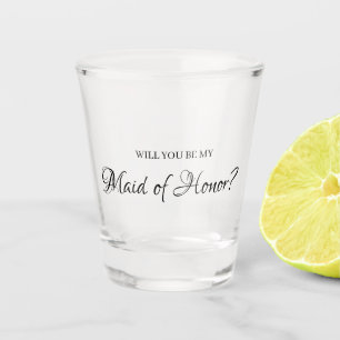 Minimal cute elegant will you be my maid of honour shot glass