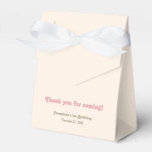 Minimal Cute Pink Bow Birthday Thank You Favour Box