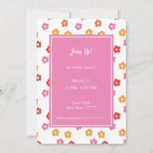 Minimal Cute Pink Yellow Red Orange Floral Pattern