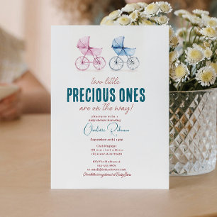 Minimal Cute twins Baby shower  Invitation