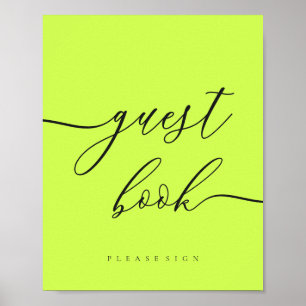 Minimal Cyber Lime Jet Black  Celebration Guest Poster