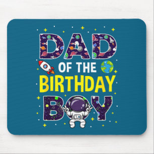 Minimal Dad Birthday Boy Space Astronaut Mouse Pad