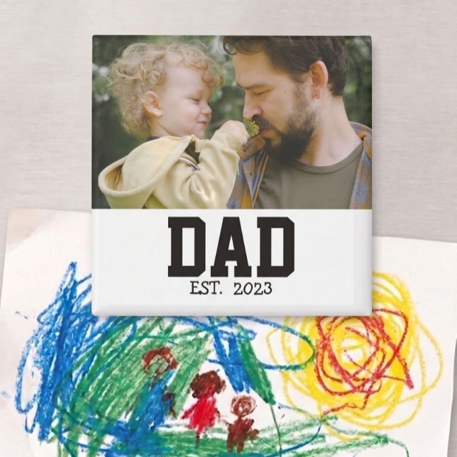 Minimal Dad Established Father's Day Gift Magnet (Creator Uploaded)