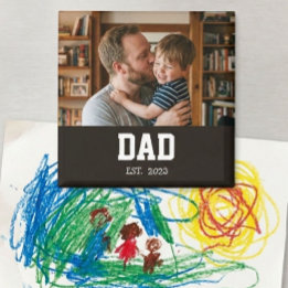 Minimal Dad Established Father's Day Gift Magnet