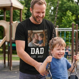 Minimal Dad Established Photo Father's Day Gift T-Shirt