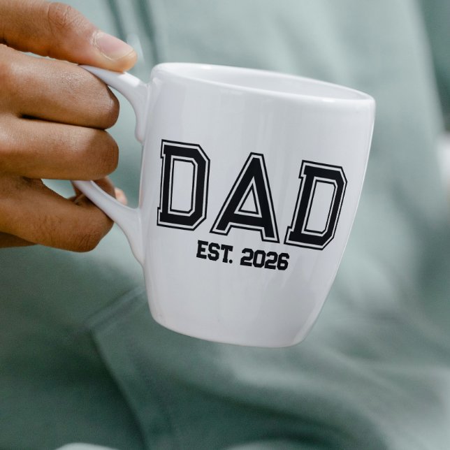 Minimal Dad Established Year New Father Coffee Mug (dad coffee mugs masculine cool fun and trendy fathers day holiday birthday humor typography gift)