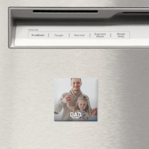 Minimal Dad Established Year New Father Gift Photo Magnet