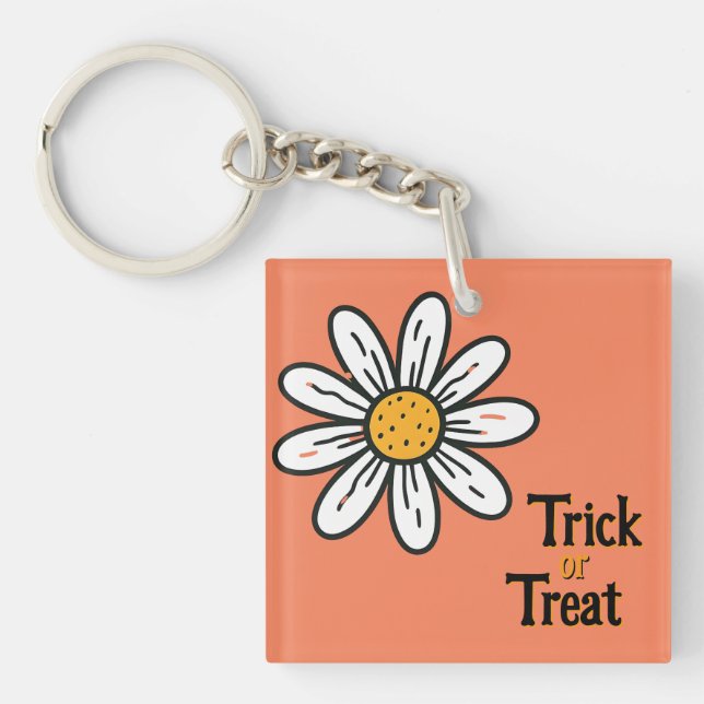Minimal Daisy Keychain – Whimsical Floral Charm (Front)