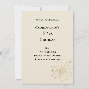 Minimal Daisy Milestone Birthday Invitation