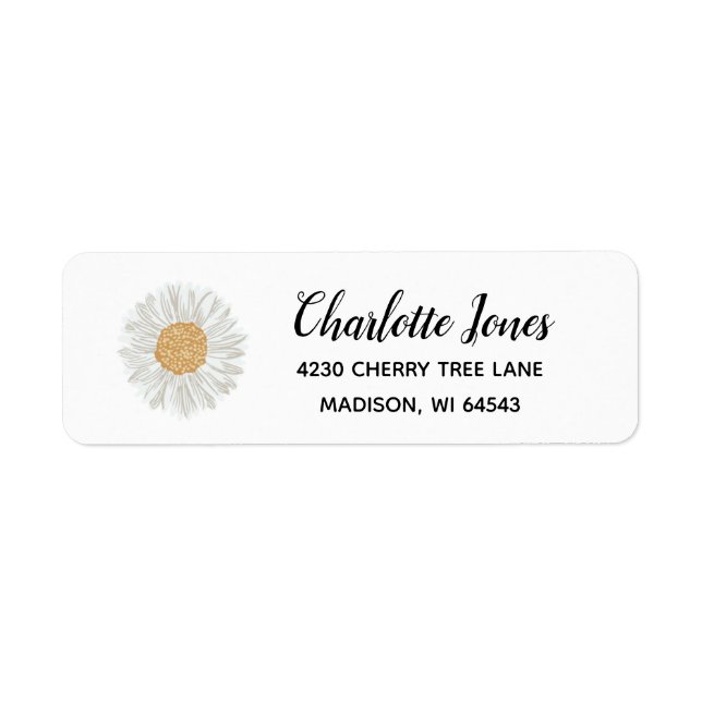 Minimal Daisy return address label (Front)