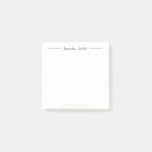 Minimal Dark Blue Monogram Full Name Post-it Notes