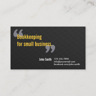 Minimal Dark Bookkeeping Service Business Card
