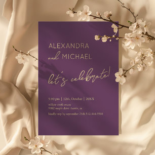 Minimal dark Elegant Engagement Typography Invitation