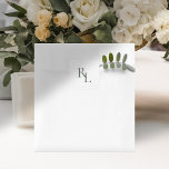 Minimal Dark Forest Green Wedding Couple Initials  Square Sticker<br><div class="desc">Chic and elegant. This template features couple initials in a lovely dark forest green colour. This sticker adds just that special something to to wedding favour packaging and envelopes.</div>