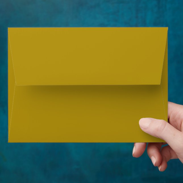 Minimal Dark Gold Wedding Invitation Matching  Envelope (Hand)