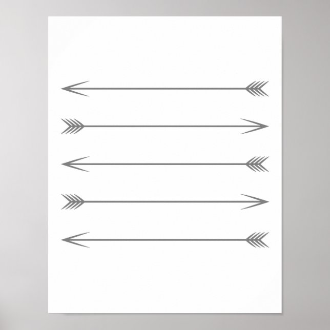Minimal Dark Gray Arrows Poster (Front)