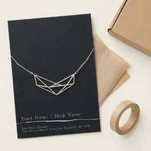 Minimal dark grey necklace/bracelet display card