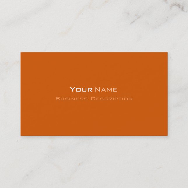 Minimal Dark Orange Business Card (Front)